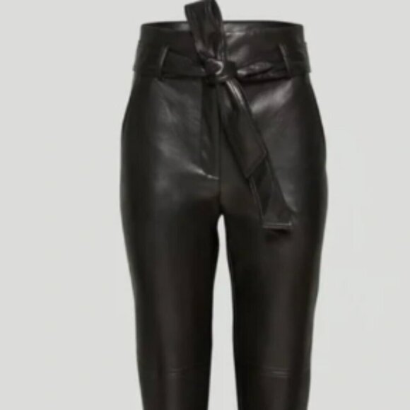 Aritzia Wilfred High Tied Faux Leather Pants - Picture 4 of 11